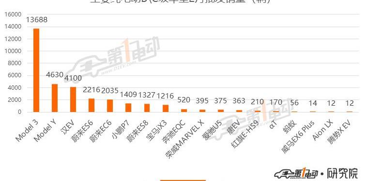 Tesla, BYD, Roewe, Euler, Han